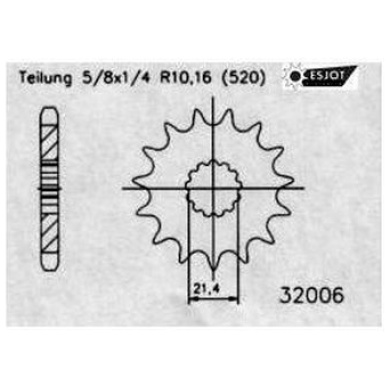 ZAP TechniX Motorritzel Yamaha YZ 450F 03-, YZ 250 89-,Kawasaki KX 450 06-, KX 250 99- 13 Zähne 2