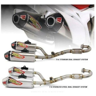 Pro Circuit T-6  Stainless Steel Dual System Honda CRF 450 13-14 SS/AL