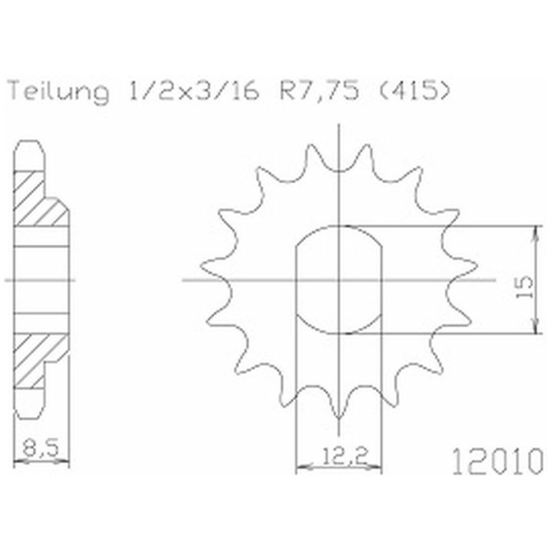 ZAP TechniX Motorritzel ( D ) für KTM SX 50 13- 10 Zähne 4
