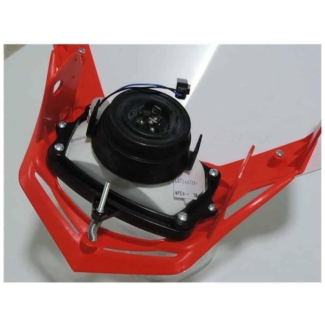 Scheinwerfer Motorrad Lampenmaske V-Face rot/weiß universal 35/35W + Standlicht, R-MASKBNRS008 5