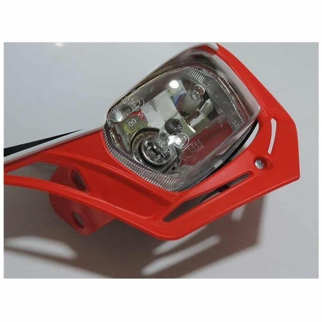 Scheinwerfer Motorrad Lampenmaske V-Face rot/weiß universal 35/35W + Standlicht, R-MASKBNRS008 6