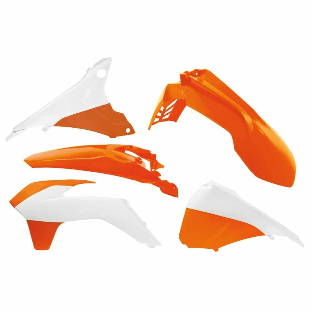 Plastikkit für KTM EXC 14-16  OEM 2015-16 + Airboxabdeckung  Orange/Weiß 4