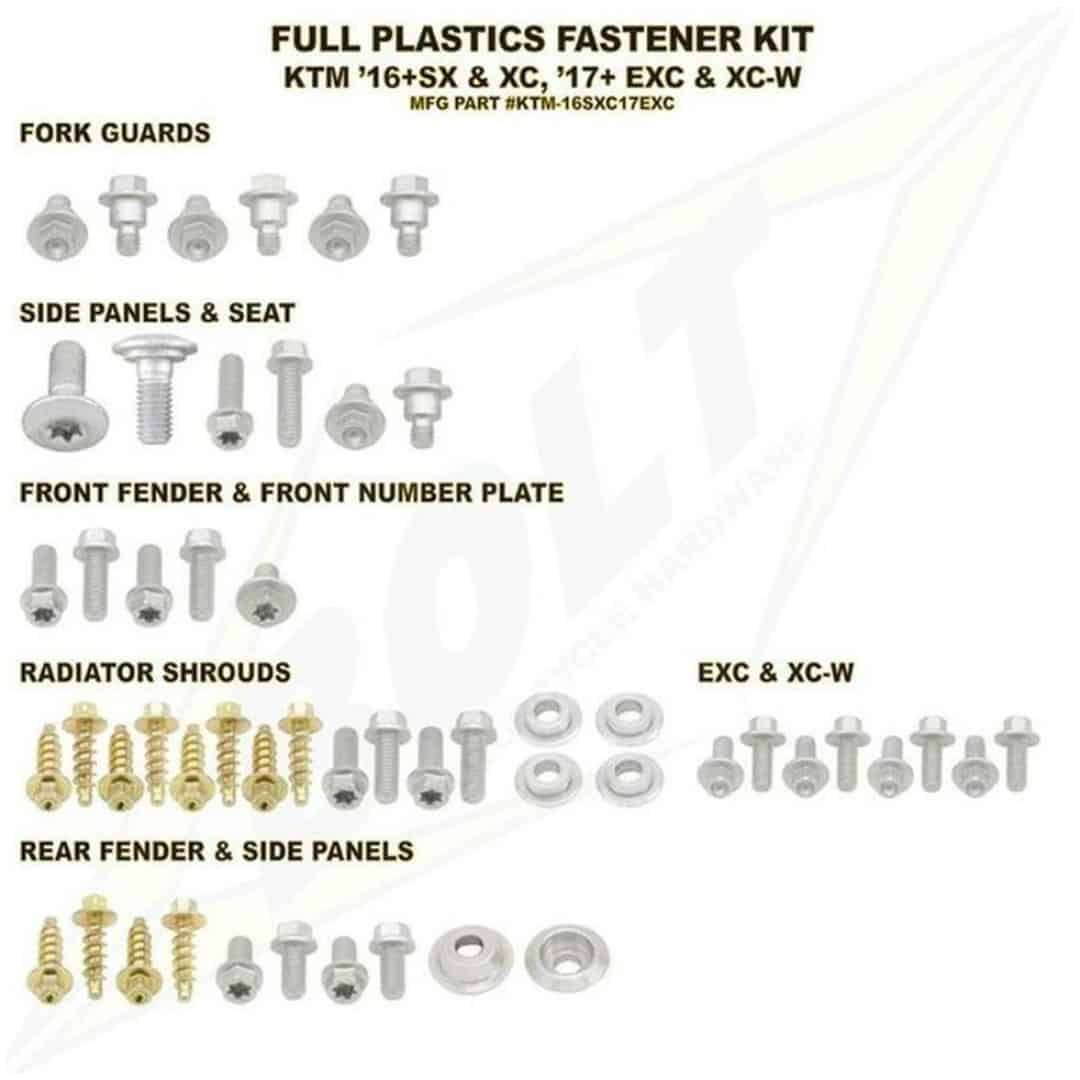 BOLT Schraubenkit für Plastikteile für KTM SX(F) 16-18 / EXC(F) 17-19 4