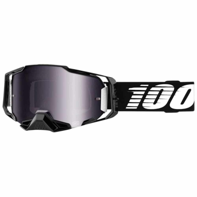 Armega | 100% Motocross Brille Schwarz verspiegelt/silber