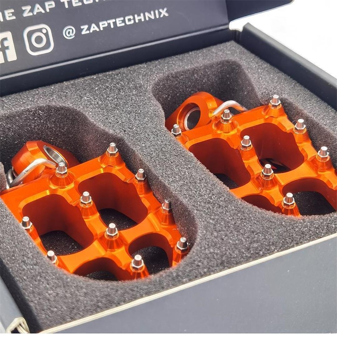 ZAP TechniX E-Peg Fußrasten  Yamaha, Gas Gas, für KTM -16, HSQ -16 Orange 9