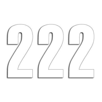 Startnummern weiss 3 Stück 13x7cm klein Nummer 2