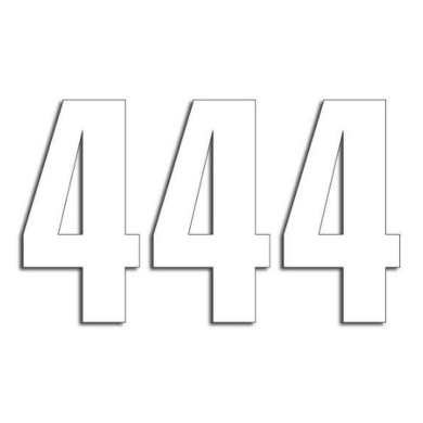 Startnummern weiss 3 Stück 13x7cm klein Nummer 4 4