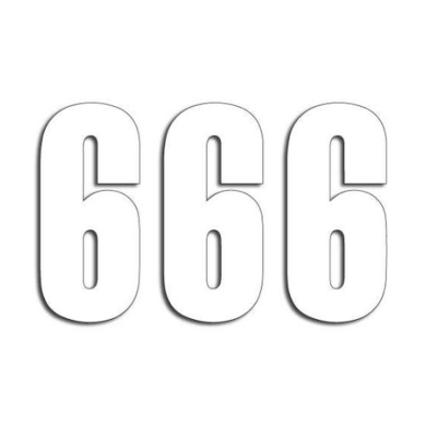 Startnummern weiss 3 Stück 13x7cm klein Nummer 6