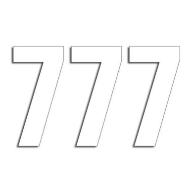 Startnummern weiss 3 Stück 13x7cm klein Nummer 7
