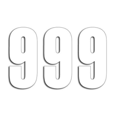 Startnummern weiss 3 Stück 13x7cm klein Nummer 9