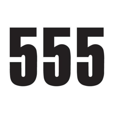 Startnummern schwarz 3 Stück 13x7cm klein Nummer 5