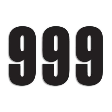 Startnummern schwarz 3 Stück 13x7cm klein Nummer 9