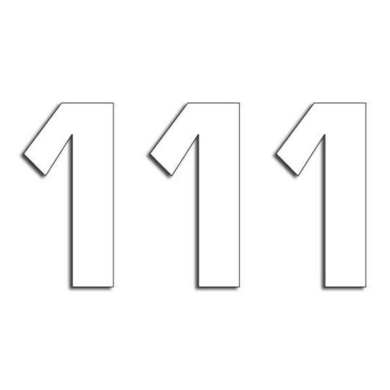 Startnummer 1 weiss 3 Stück 16×7,5cm