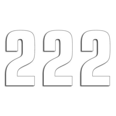Startnummer 2 weiss 3 Stück 16×7,5cm