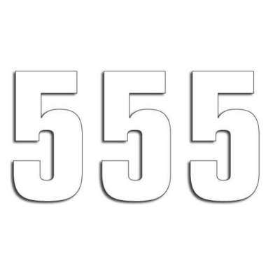 Startnummer 5 weiss 3 Stück 16×7,5cm