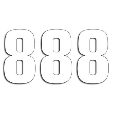 Startnummer 8 weiss 3 Stück 6×7,5cm