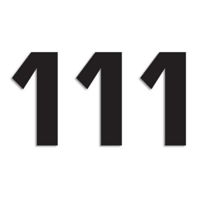 Startnummer 1 schwarz 3 Stück 16×7,5cm