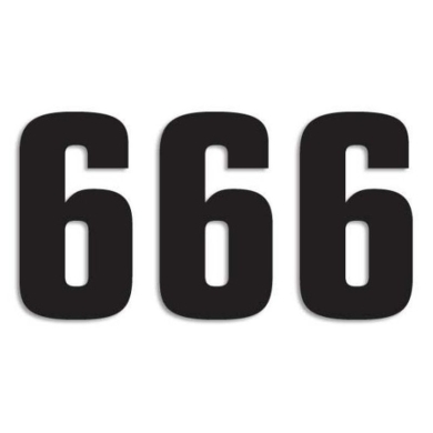 Startnummer 6 schwarz 3 Stück  16×7,5cm