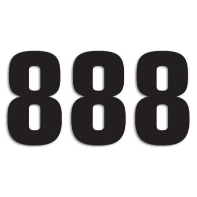 Startnummer 8 schwarz 3 Stück 16×7,5cm