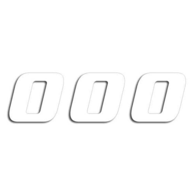 Startnummer 8 weiss 3St. 20x25cm