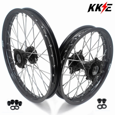 KKE Radsatz für KTM SX 85 21-24, HSQ TC 85 21-24, GG MC 85 21-24 19×1.60/16×1.85 Schwarz
