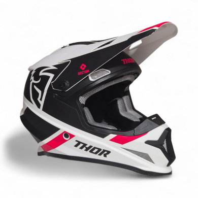 THOR Sector Split MX-Helm – Matte White/Black – Einzelstück Deko – Größe M