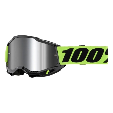 100% Accuri 2 Brille – GOGGLE AC2 NEON gelb verspiegelt silber
