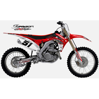 N-Style Dekor 5th Dragon für Honda CRF 450 13-16, 250 14-17 weißer UG